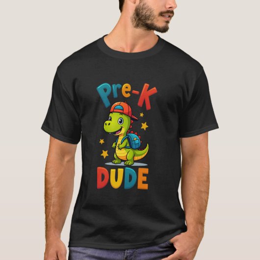 プレクドゥードキュート恐竜キッズ新学期アドラ Tシャツ (正面)
