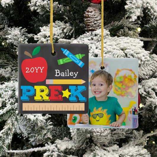 プレクプレスクールKeepsake Chalkboardの写真カラフル セラミックオーナメント