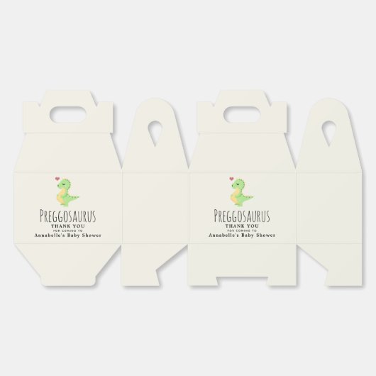 プレグゴサウルスかわいい恐竜の赤ちゃんシャワー フェイバーボックス (見開き)