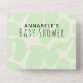 プレグゴサウルス可愛いおもしろい恐竜の赤ちゃんシャワー オールインワン招待状 (裏面)