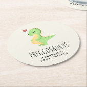 プレグゴサウルス かわいい恐竜ベビーシャワー ラウンドペーパーコースター (アングル)