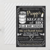 プレグナーケッガーとBBQベイビーシャワーの招待状 招待状 (正面/裏面)