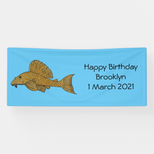 プレコの魚のキャラクターイラスト 横断幕 (横)