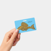 プレコの魚の漫画イラスト バッジ (手持ち)