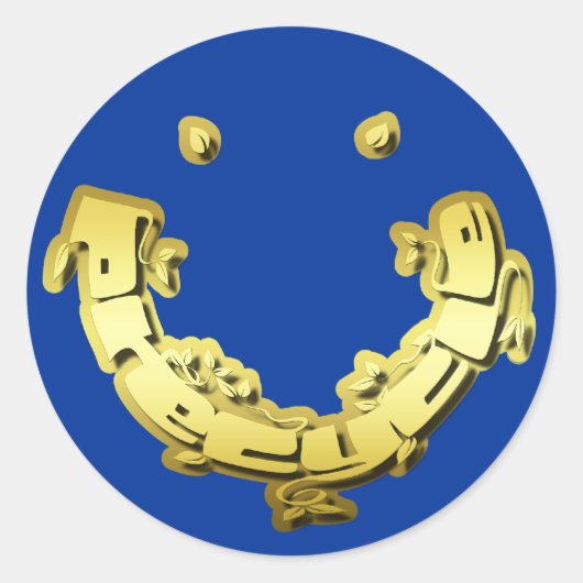 プレサイクルシール金ゴールドリーフレタリング ラウンドシール (正面)