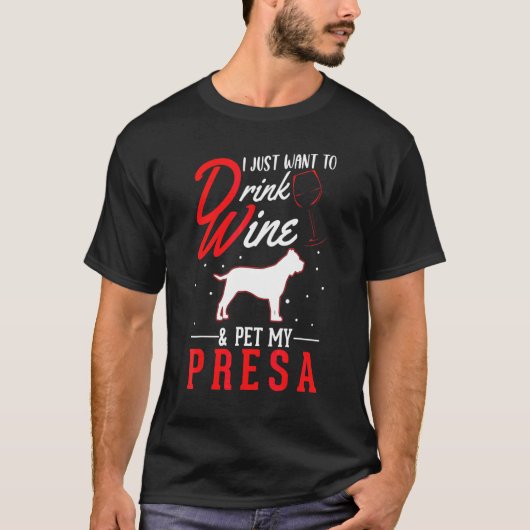 プレサ・カナリオとワイン Tシャツ (正面)