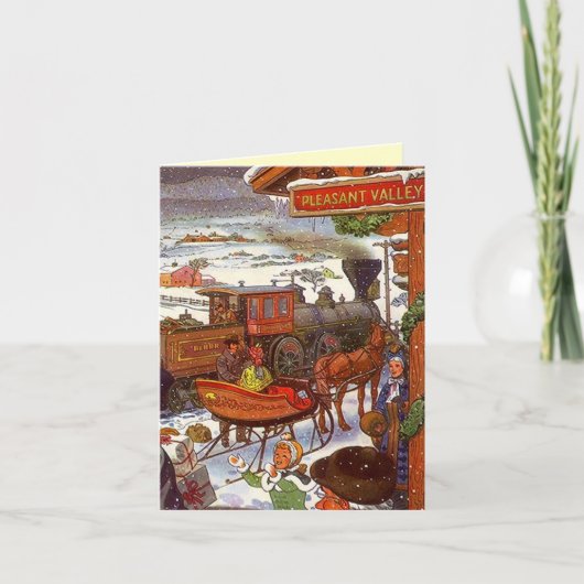 プレザントバレートレインスタクリスマスホリデーカード シーズンカード (正面)