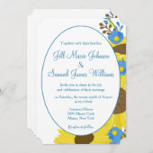 プレザントヒマワリ結婚美しい 招待状 (正面/裏面)