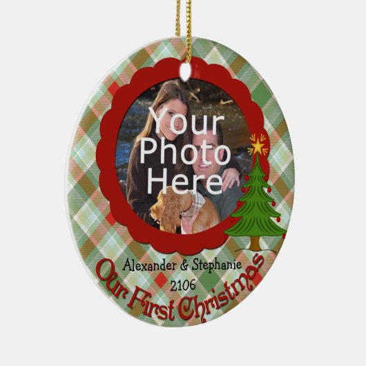 プレザントプレイド私たちの初めてのクリスマスオーナメント セラミックオーナメント (右)