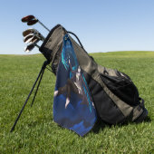 プレシオサウルスで水中 ゴルフタオル (グリーン)