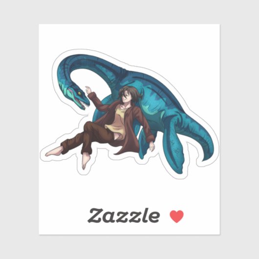 プレシオサウルスで水中 シール (シート)