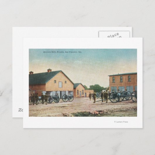 プレシディオでの砲兵訓練の表示 ポストカード (正面/裏面)