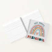 プレショールボホーレインボーハートトレンディー パーソナライズされた ノートブック (内部)