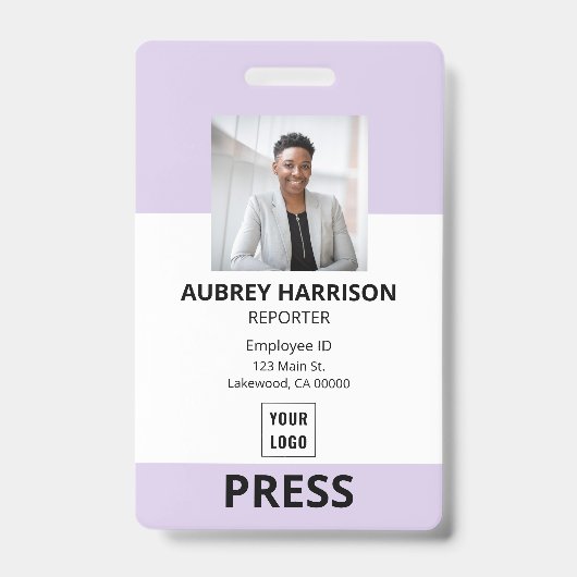 プレシンプルス企業のの写真ID バッジ (正面)