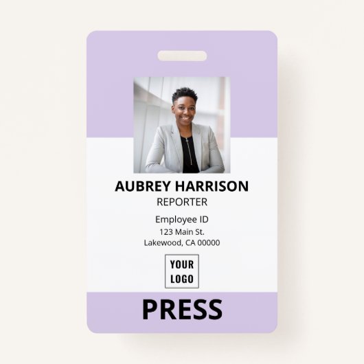 プレシンプルス企業のの写真ID バッジ (正面)