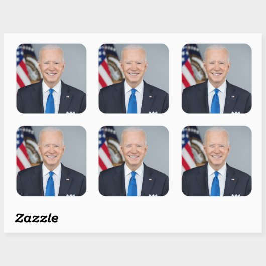 プレジデントジョーバイデン氏ホワイトハウスポートレート スクエアシール (シート)
