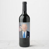 プレジデントジョーバイデン氏ホワイトハウスポートレート ワインラベル (正面)