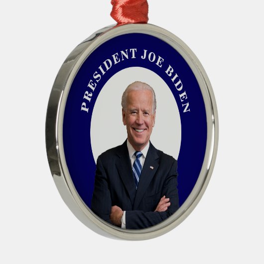 プレジデントジョーバイデン氏ポートレートオンブルー メタルオーナメント (右)