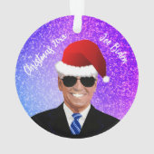プレジデント・ジョーバイデン氏とサンタハットオーナメント オーナメント (裏面)