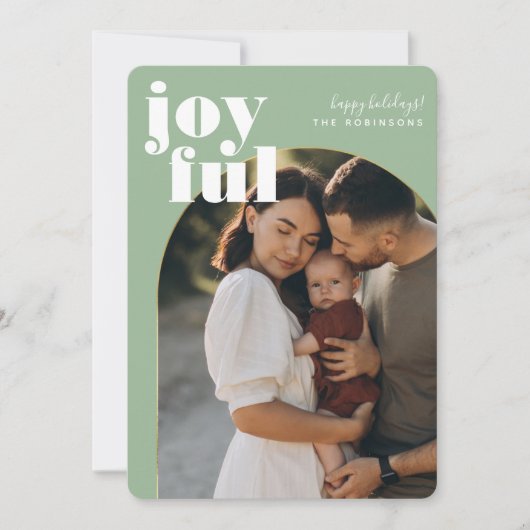 プレジャーグレイスゴールデンアモダンーチホリデーフォトカード (正面)