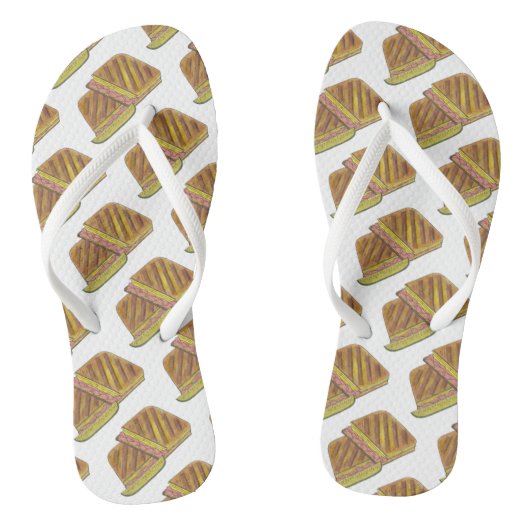 プレスされたキューバサンドイッチハムチーズサラミPIckle ビーチサンダル (ソール)