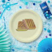 プレスされたキューバサンドイッチハムチーズサラミPIckle ペーパープレート (パーティー)