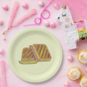 プレスされたキューバサンドイッチハムチーズサラミPIckle ペーパープレート (パーティー)