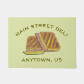 プレスされたキューバハムチーズサンドイッチデリレストラン ドアマット (正面)