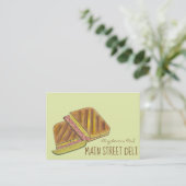 プレスされたキューバハムチーズサンドイッチデリレストラン 名刺 (スタンド正面)