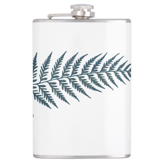 プレスされた植物のシダの葉 - カラー ミックス＆マッチ フラスク (正面)