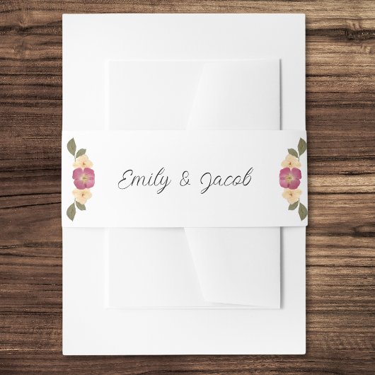 プレスエレガントワイルドフラワーズボホ庭園の結婚式 招待状ベリーバンド