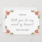 プレスエレガントワイルドフラワーメイド・オブ・オーナー（花嫁付き添い人）提案 カード (正面)
