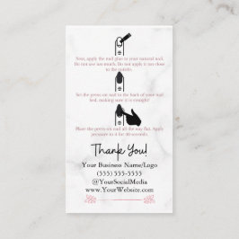 プレスオン命令を適用する爪、 ネイルの方法  名刺