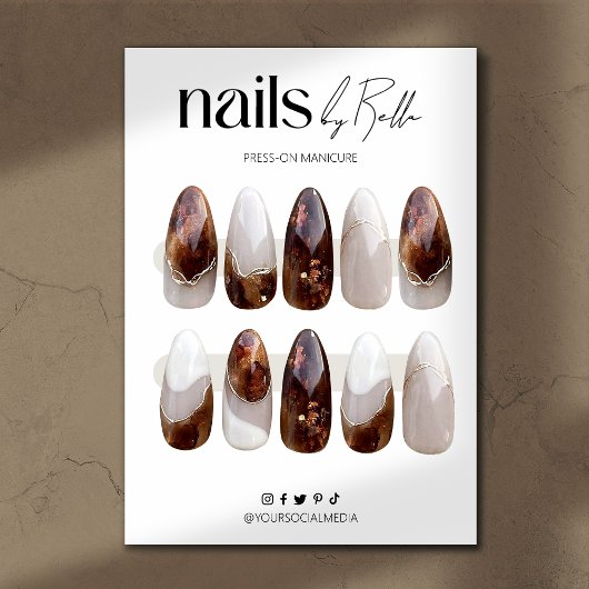 プレスオン爪、 ネイル実装表示カード サンキューカード