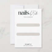 プレスオン爪、 ネイル実装表示カード サンキューカード (正面)