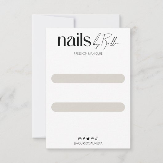 プレスオン爪、 ネイル実装表示カード サンキューカード (正面)