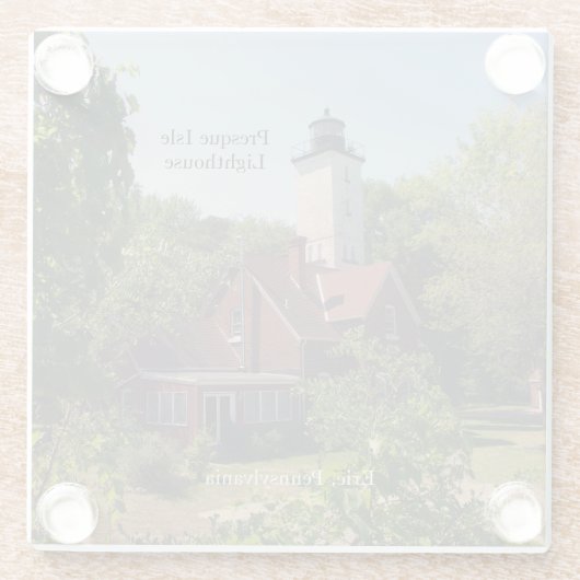 プレスクアイルライトハウスエリーガラスコースター ガラスコースター (裏面)