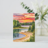 プレスクアイル州パークウォーター絵を描カラー ポストカード (スタンド正面)