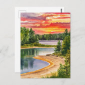 プレスクアイル州パークウォーター絵を描カラー ポストカード (正面/裏面)