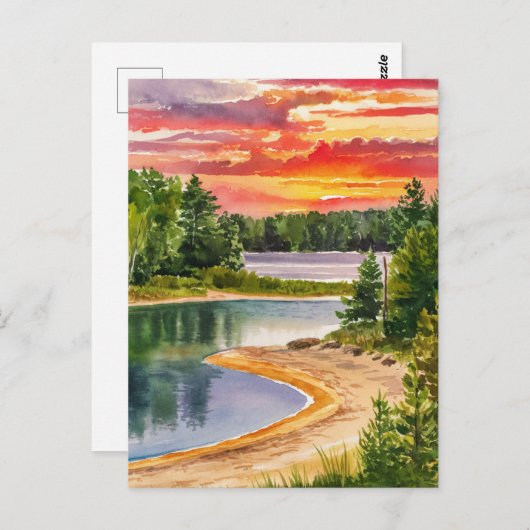 プレスクアイル州パークウォーター絵を描カラー ポストカード (正面/裏面)
