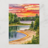プレスクアイル州パークウォーター絵を描カラー ポストカード (正面)