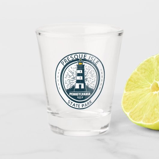 プレスクアイル州パークペンシルバニアバッジ ショットグラス (正面)