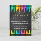 プレスクールのキッズシャルボード卒業招待状 招待状 (スタンド正面)