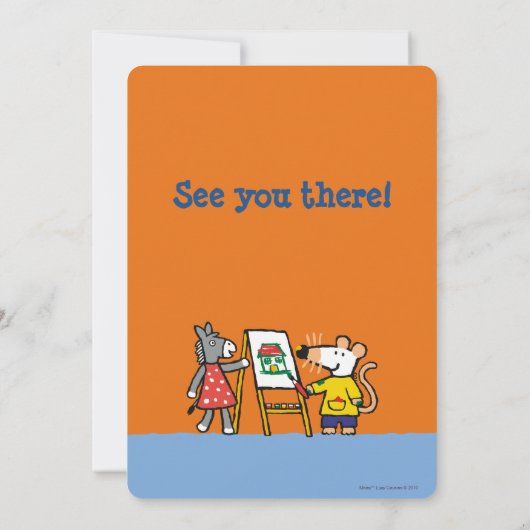 プレスクールのメイシ絵を描ーとドティ 招待状 (裏面)