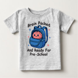 「プレスクール準備万端」な脳みそ ベビーTシャツ