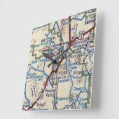 プレスコットアリゾナヴィンテージの地図 スクエア壁時計 (傾斜)