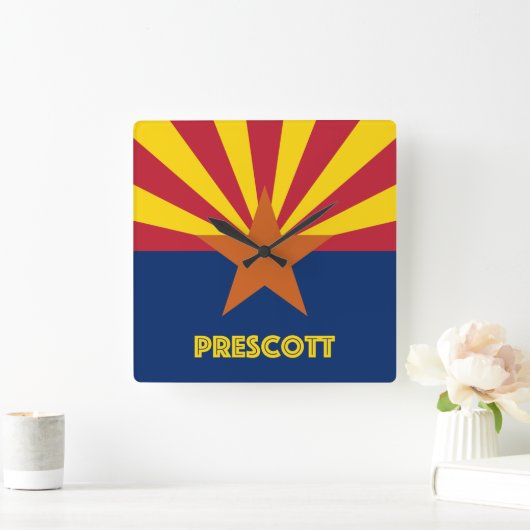 プレスコットアリゾナ スクエア壁時計 (ホーム)