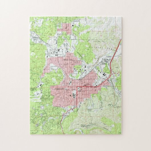 プレスコットアリゾナ(1973年)の地図 ジグソーパズル (縦)