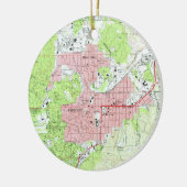 プレスコットアリゾナ(1973年)の地図 セラミックオーナメント (左)