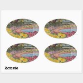 プレスコットパークガーデンポピーズポーツマスNH 楕円形シール (シート)